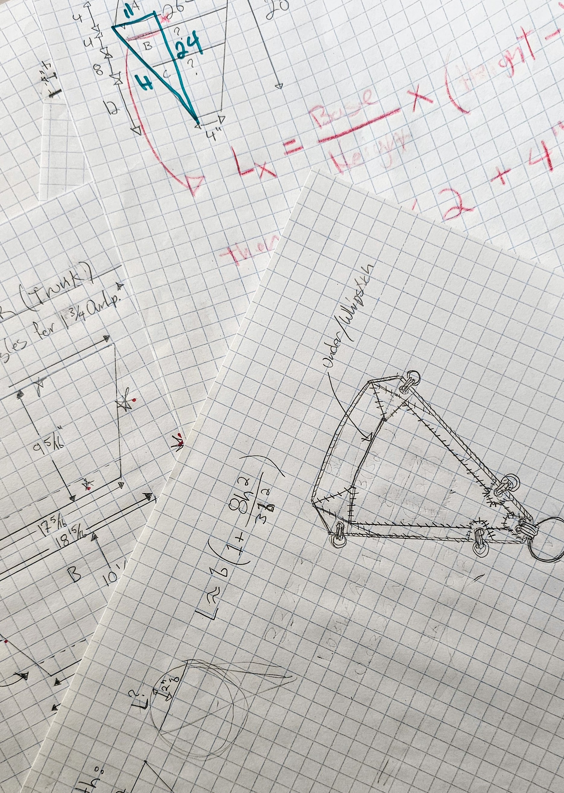 sketch de triangle de pont et calculs